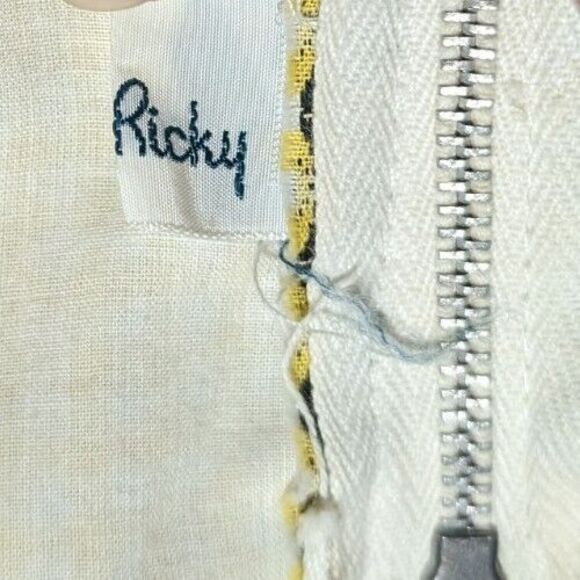 Vintage Ilene Ricky 1950s 1960s Party Dress Full Yellow Gingham Sleeveless - Picture 2 of 13